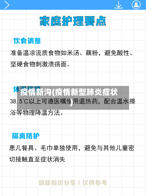 疫情新沟(疫情新型肺炎症状)